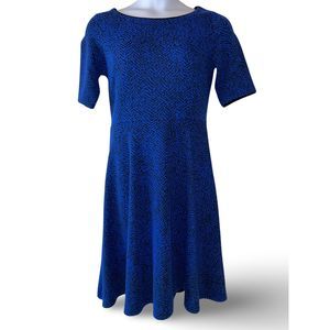 Lands End Fit and Flare Dress Blue and Black